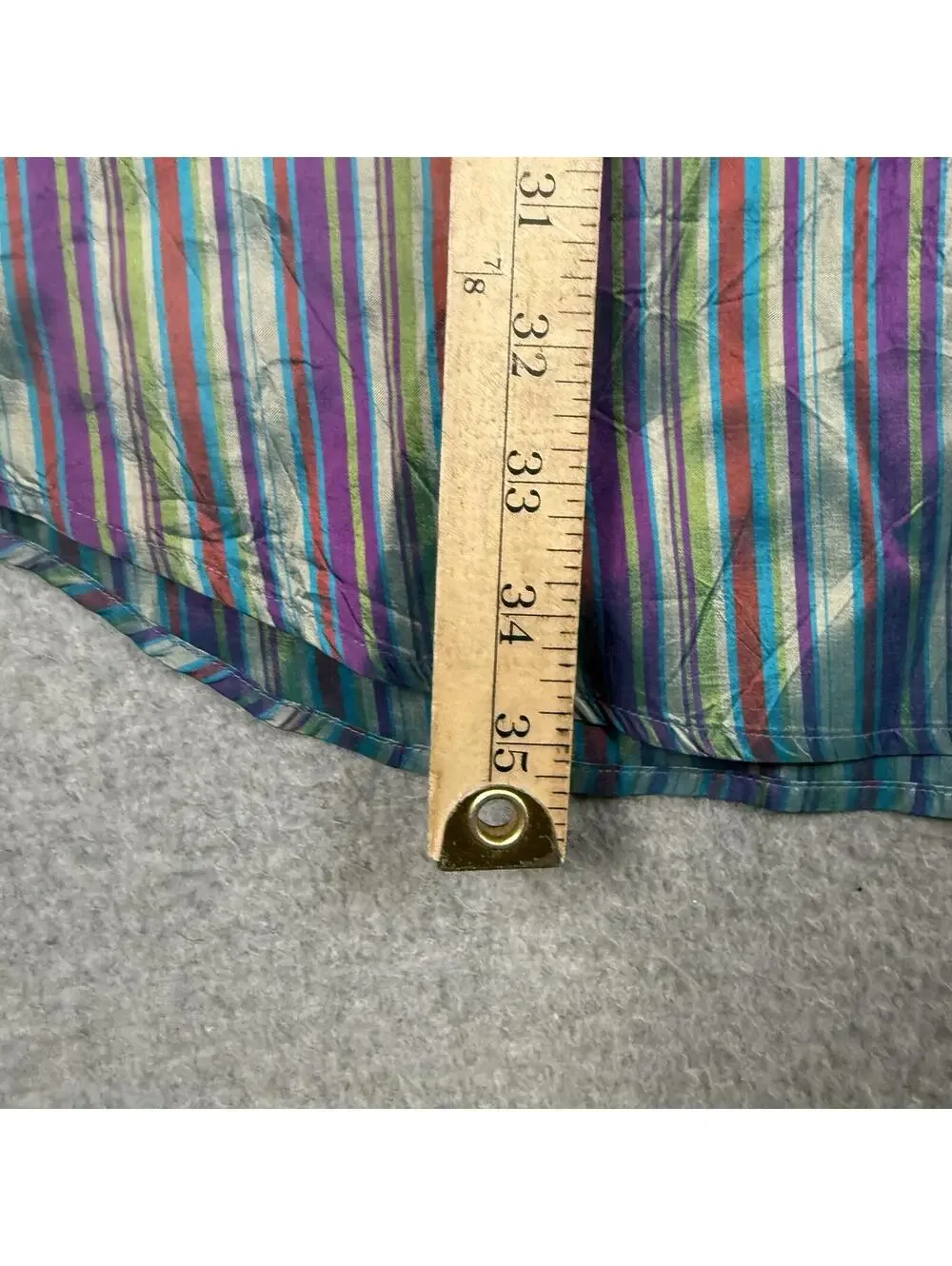Vintage Coogi Men's 4XL XXXXL Iridescent Purple Striped Button Down Shirt Silk - Picture 6 of 10